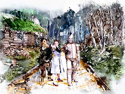 500x376 11x14 Wizard Of Oz, Follow The Yellow Brick Road - Wizard Of Oz Watercolor