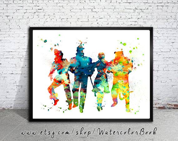 570x453 Wizard Of Oz Watercolor Print, Wizard Of Oz Painting,watercolor - Wizard Of Oz Watercolor