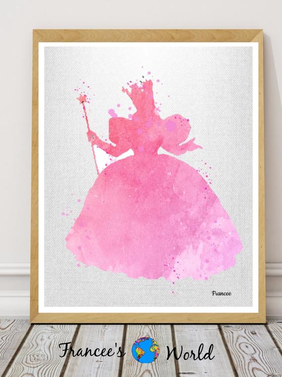 570x763 Glinda The Good Witch Gift Print Wizard Of Oz Watercolor Print - Wizard Of Oz Watercolor