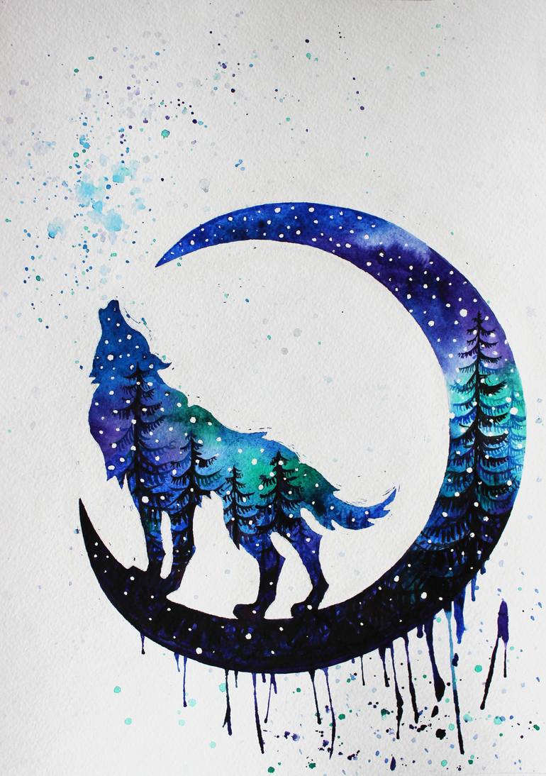 770x1094 Wolf Watercolor Drawing By Yana Mosnytska Saatchi Art - Wolf Watercolor
