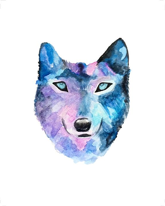 576x720 Watercolor Wolf Art Print By Tanya Madoff - Wolf Watercolor