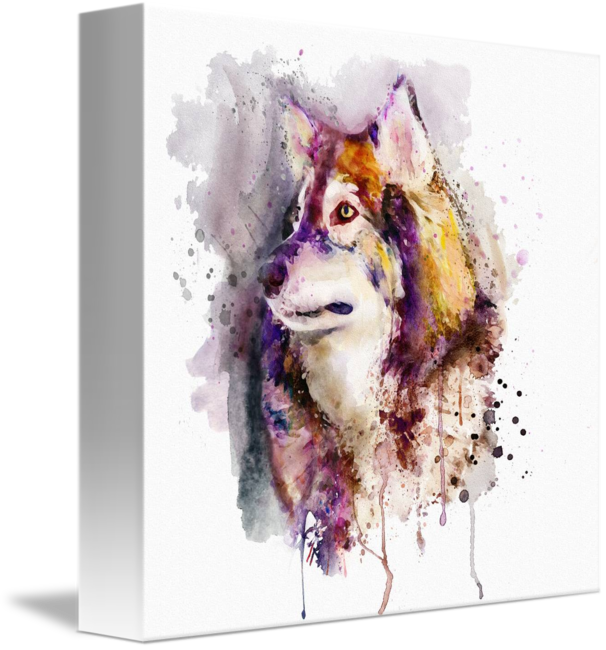 606x650 Watercolor Wolf Portrait By Marian Voicu - Wolf Watercolor