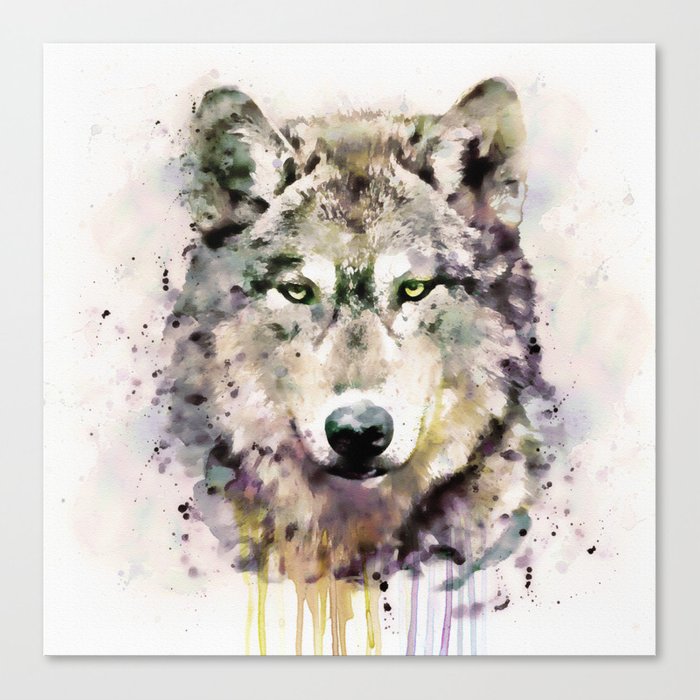 700x700 Wolf Head Watercolor Portrait Canvas Print By Marianvoicu Society6 - Wolf Watercolor
