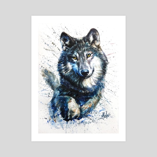 540x540 Wolf Watercolor, An Art Print By Konstantin Kalinin - Wolf Watercolor