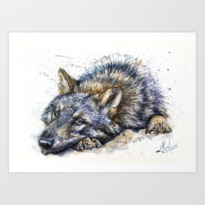 700x700 Wolf Watercolor Art Print By Kostart Society6 - Wolf Watercolor