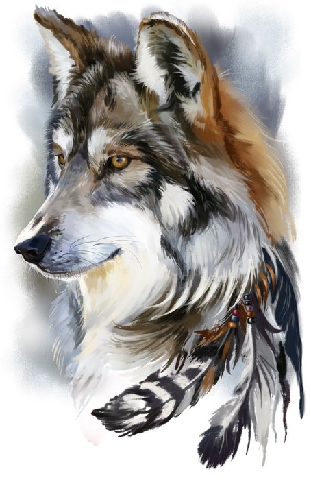 454x700 Wolf Watercolor Painting Wall Mural We Live To Change - Wolf Watercolor
