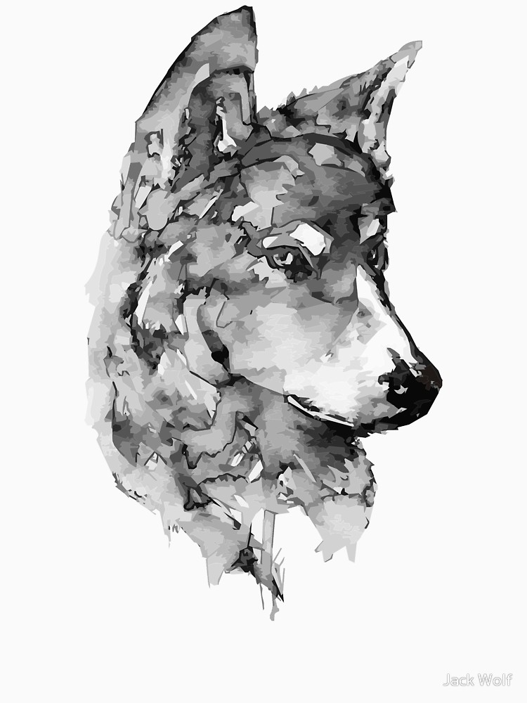 750x1000 Grey Wolf Watercolor Unisex T Shirt By Jack Wolf Redbubble - Wolf Watercolor