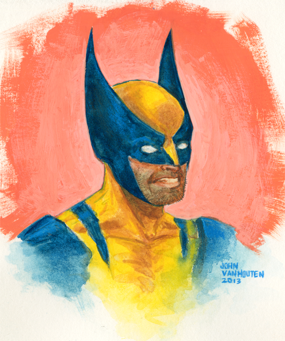 576x690 Wolverine Watercolor (And Gouache) - Wolverine Watercolor