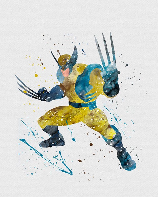 620x775 Wolverine Watercolor Art Home Decor 2017 - Wolverine Watercolor
