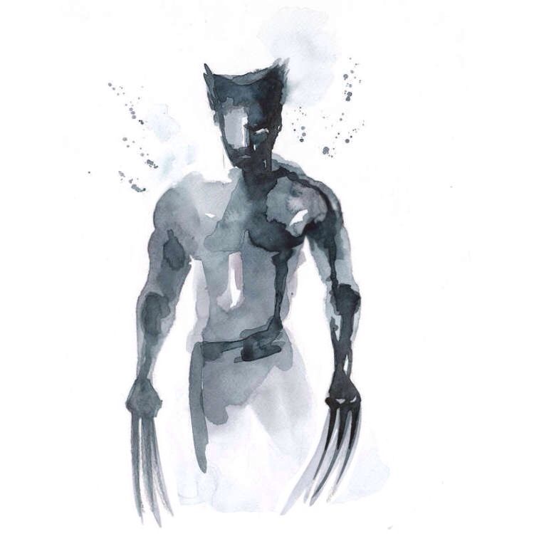 750x750 Wolverine Watercolour Ink Watercolor, Tattoo And - Wolverine Watercolor