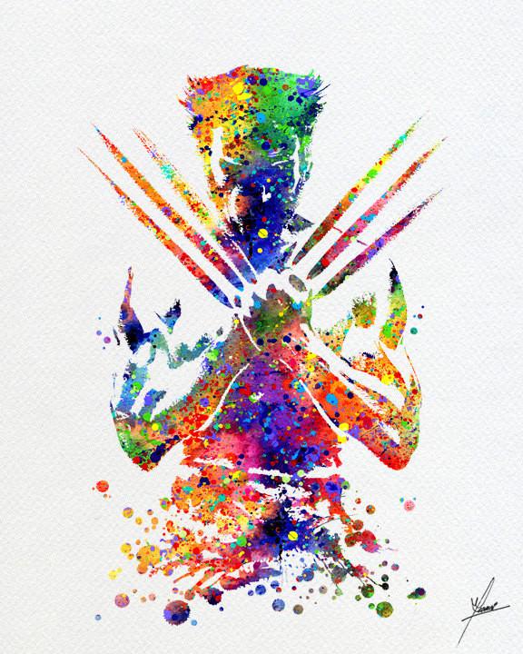 576x720 Wolverine X Men Watercolor Illustrations Art Print Wall Art Poster - Wolverine Watercolor