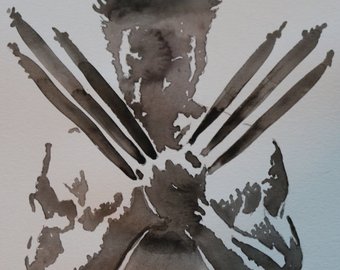 340x270 Wolverine Watercolor Etsy - Wolverine Watercolor