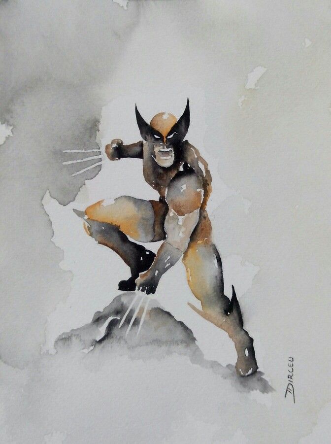 672x901 Wolverine Watercolor My Art - Wolverine Watercolor