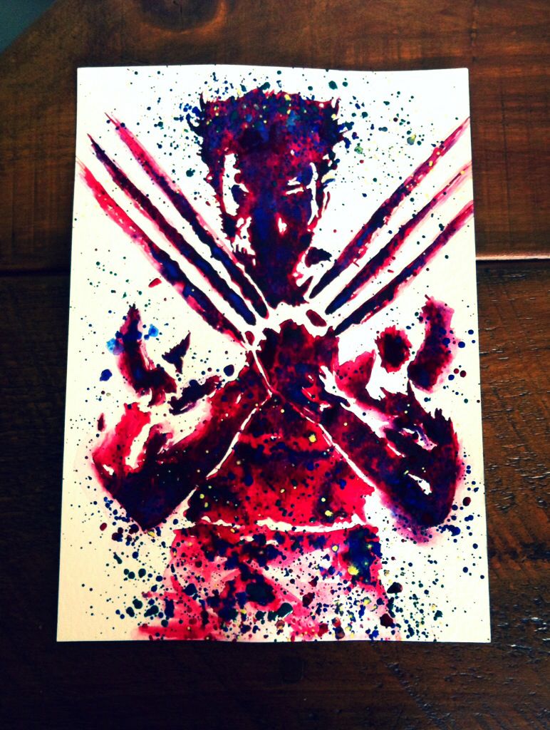 772x1024 Wolverine Watercolour. Xmen Watercolor Wellness Center Design - Wolverine Watercolor