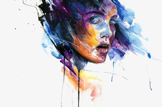564x372 Splash Watercolor Woman, Watercolor Clipart, Woman Clipart, Splash - Woman Watercolor