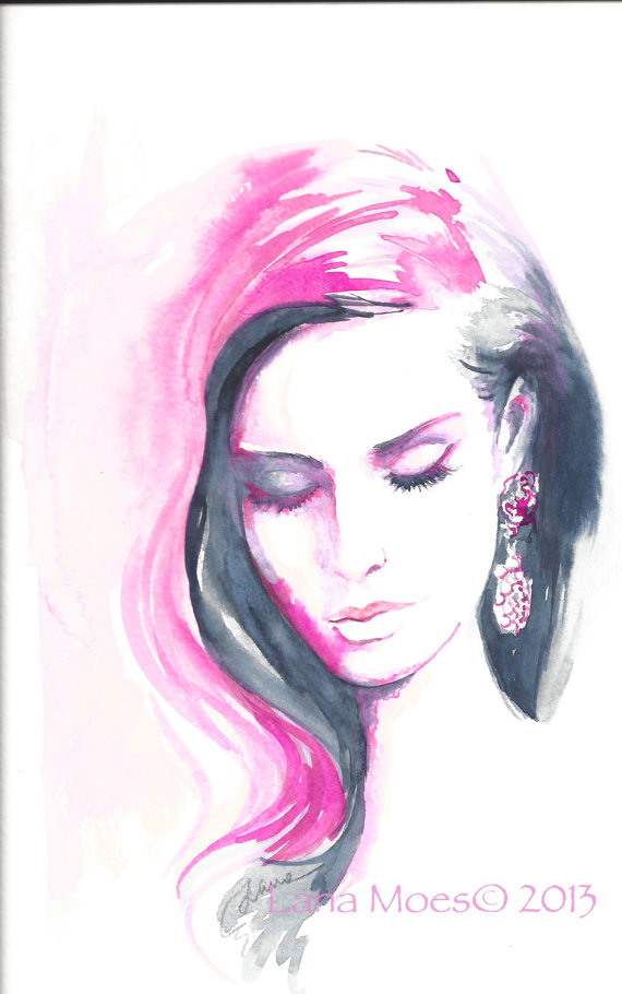 570x910 Woman Watercolor Paintings - Woman Watercolor