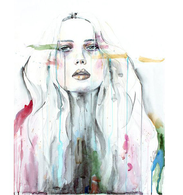 590x629 Woman Watercolor Painting Christina 0 - Woman Watercolor