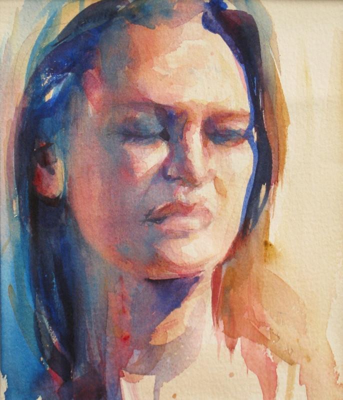 686x800 Portrait Of T Nina Smart - Woman Watercolor Paintings