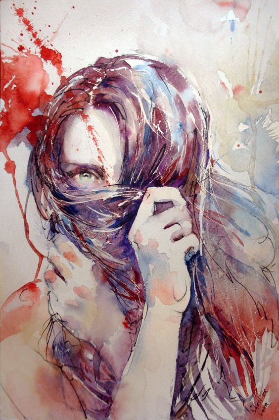 564x848 19 Incredibly Beautiful Watercolor Painting Ideas - Woman Watercolor Paintings