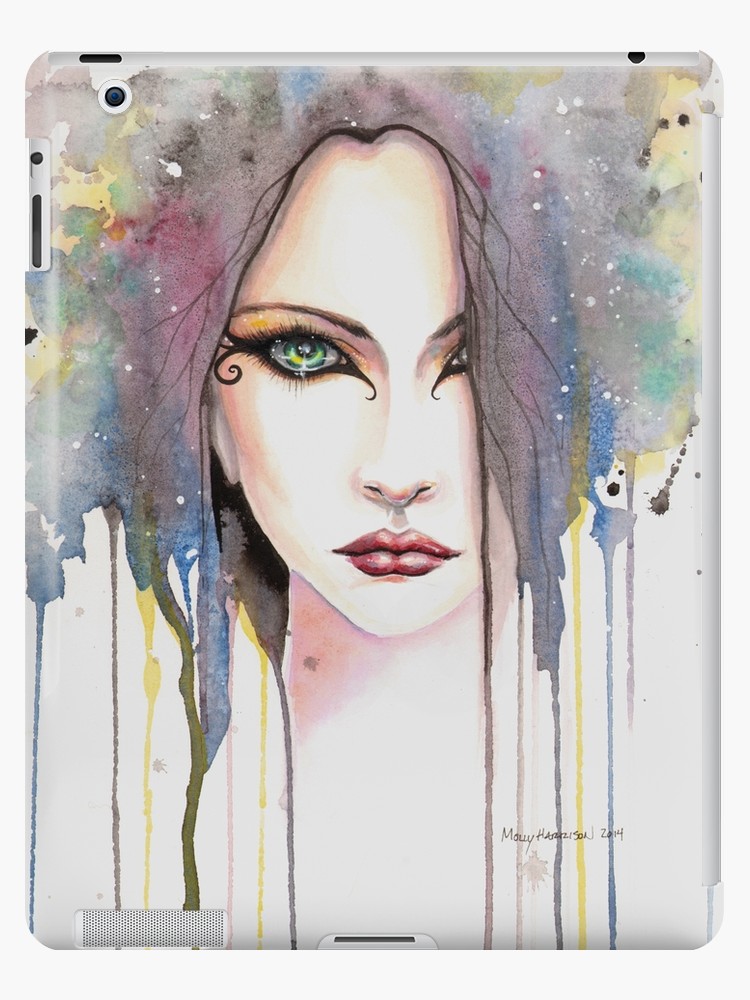 750x1000 The Psychic Woman Fantasy Watercolor Art By Molly Harrison Ipad - Woman Watercolor Paintings
