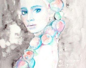 340x270 Watercolor Woman Etsy - Woman Watercolor Paintings