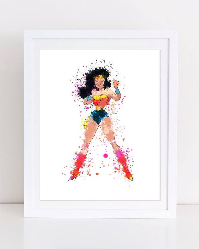 642x803 70% Wonder Woman Poster Watercolor Printable Poster Watercolor Etsy - Wonder Woman Watercolor