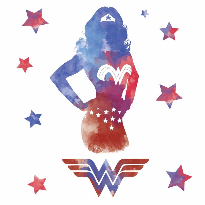 800x800 Room Mates Wonder Woman Watercolor Peel And Stick Giant Wall Decal - Wonder Woman Watercolor