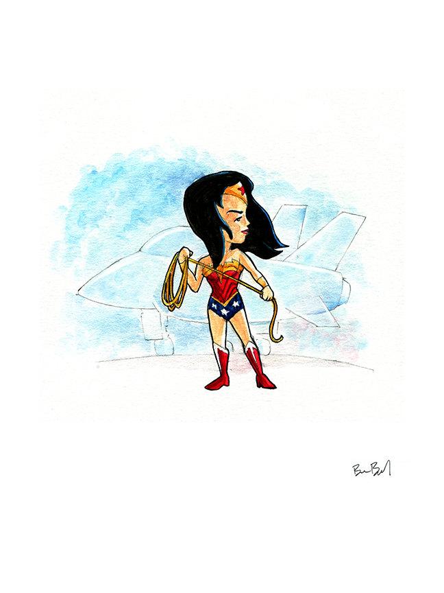 648x864 Wonder Woman! Watercolor Print Ben Byrd Art - Wonder Woman Watercolor