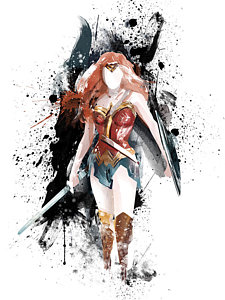 225x300 Wonder Woman Paintings Fine Art America - Wonder Woman Watercolor