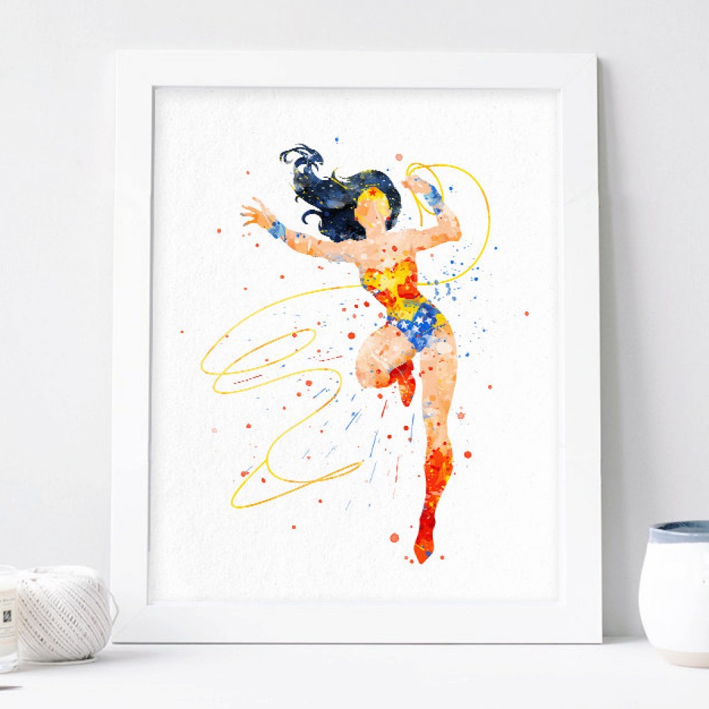 1024x1024 Wonder Woman Poster - Wonder Woman Watercolor