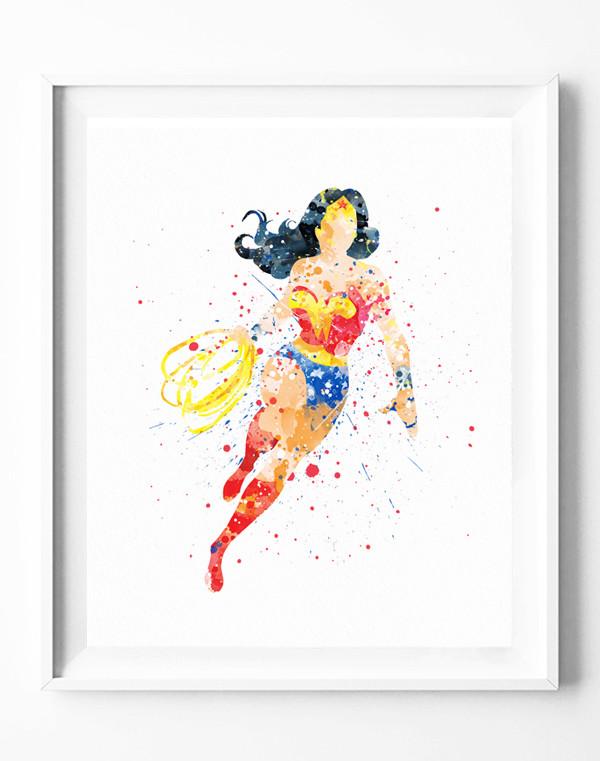 600x761 Wonder Woman Poster Justice League Art Print Dc Superhero - Wonder Woman Watercolor