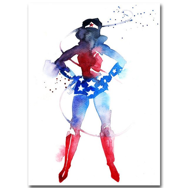 640x640 Wonder Woman Superheroes Art Silk Fabric Poster Print 13x18 Inch - Wonder Woman Watercolor