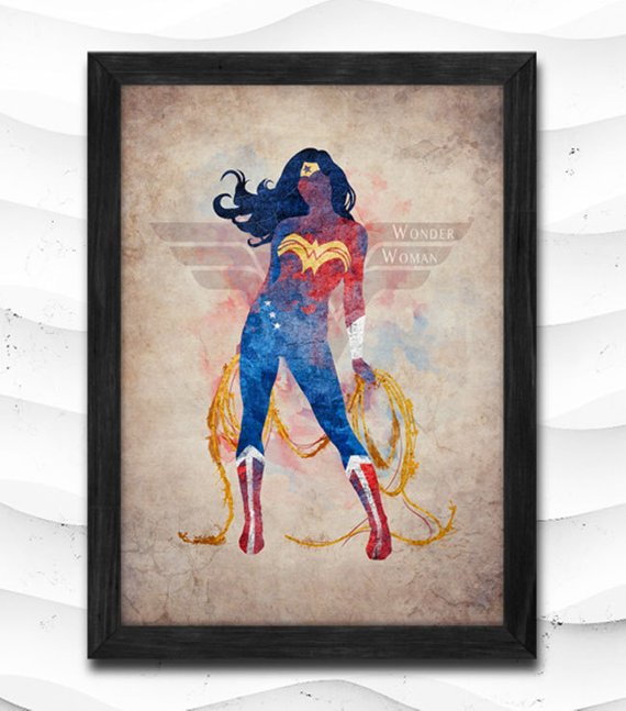 570x647 Wonder Woman Watercolor Print Justice League Poster Art Print Etsy - Wonder Woman Watercolor