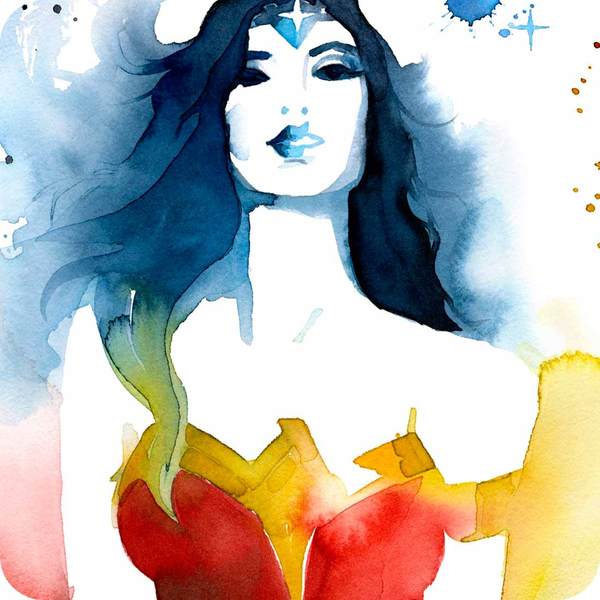 600x600 Wonder Woman Blule, The Boutique - Wonder Woman Watercolor