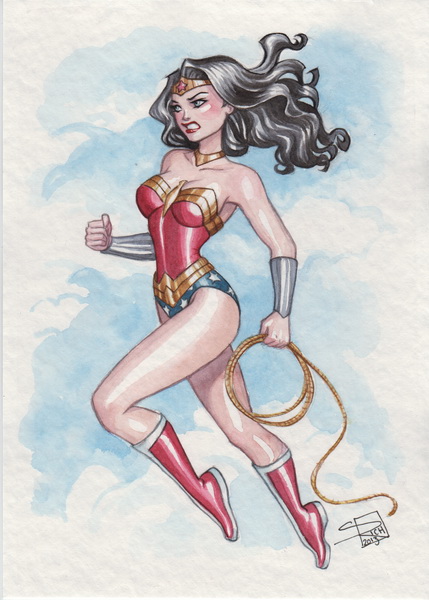 429x600 Wonder Woman Watercolor By Sabinerich - Wonder Woman Watercolor
