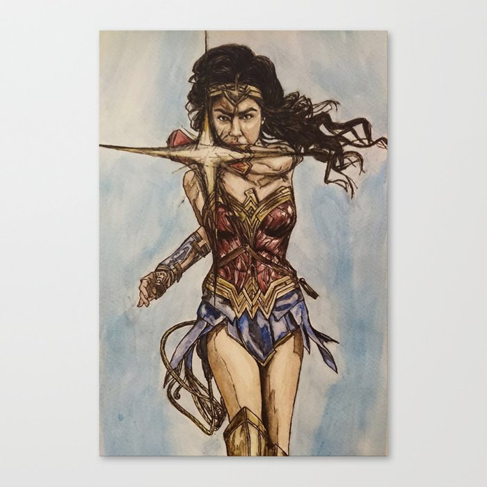 700x700 Wonderwoman, Watercolor Painting Canvas Print By Abigail94 Society6 - Wonder Woman Watercolor