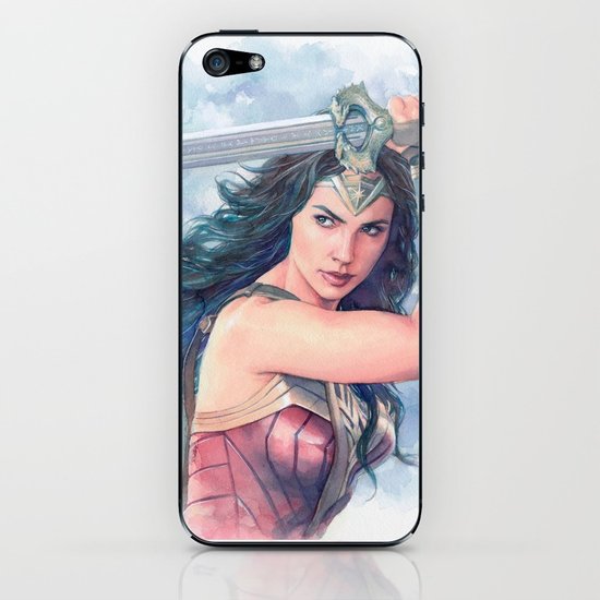 550x550 Wonderwoman Watercolor 2 Iphone Skin By Trunnec Society6 - Wonder Woman Watercolor