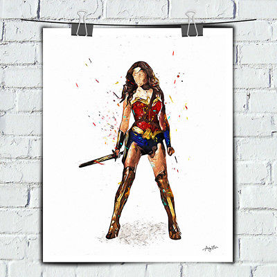 400x400 Canvas Hd Print Wonder Woman Watercolor Painting Art Kids Room - Wonder Woman Watercolor