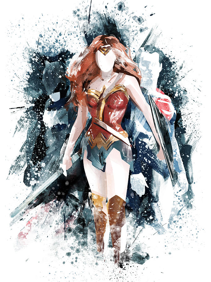674x900 Diana Prince Wonder Woman Painting By Unique Drawing - Wonder Woman Watercolor