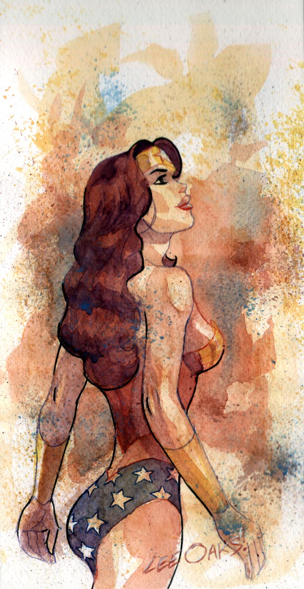620x1200 Lee Oaks The Covers Wonder Woman Watercolor - Wonder Woman Watercolor