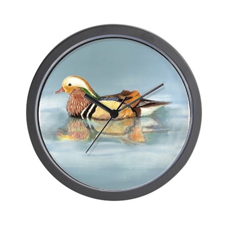 460x460 Wood Duck Wall Clocks - Wood Duck Watercolor