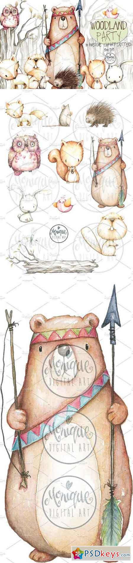 450x1900 Woodland Animals Watercolor 1537146 Free Download Photoshop - Woodland Animals Watercolor