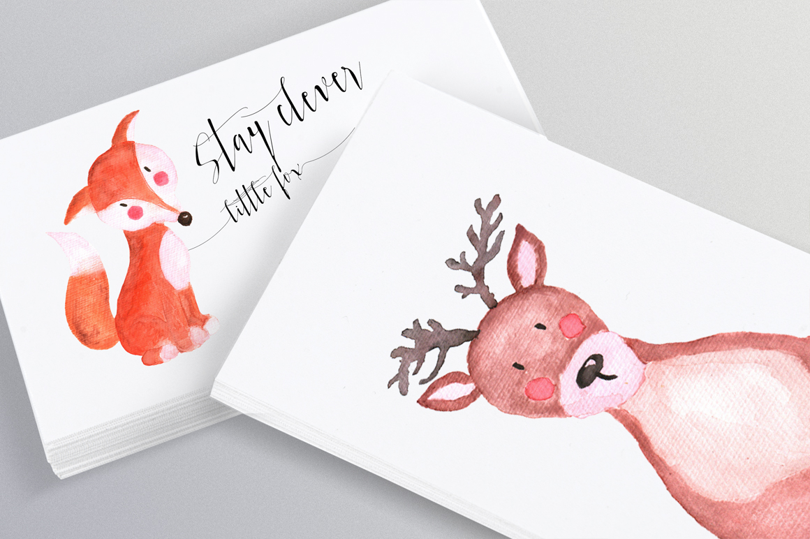 1160x772 Woodland Animals Watercolor Collection By Tanya Kart - Woodland Animals Watercolor