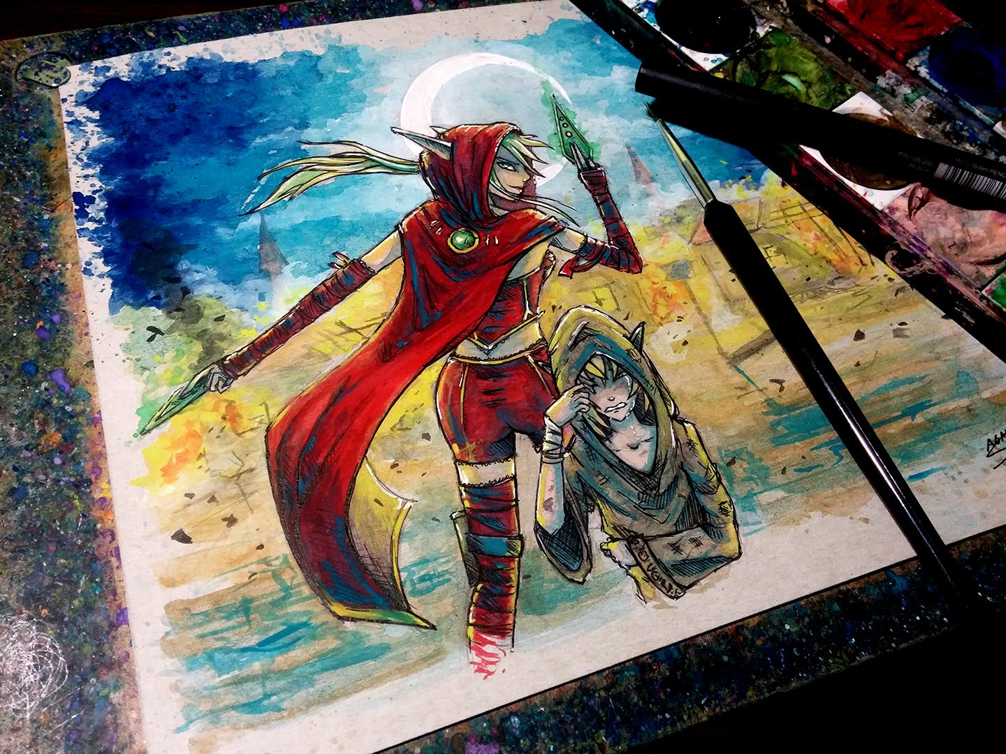1440x1080 Watercolor Time Lapse Painting Ink) - World Of Warcraft Watercolor