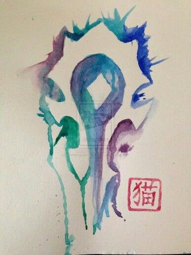 387x516 Watercolor Horde Symbol Tattoo Ideas Horde - World Of Warcraft Watercolor