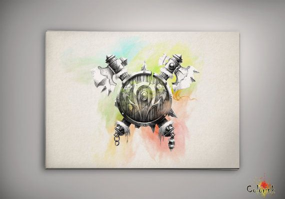 570x399 World Of Warcraft Watercolor Illustrations Art Print 8x10 11x16 - World Of Warcraft Watercolor