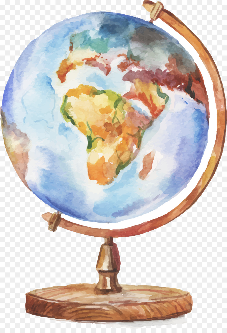 900x1320 Globe Watercolor Painting Drawing Illustration - World Watercolor