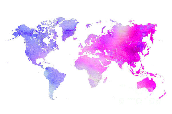 600x400 World Map Watercolor Portable Battery Charger For Sale By Voros Edit - World Watercolor