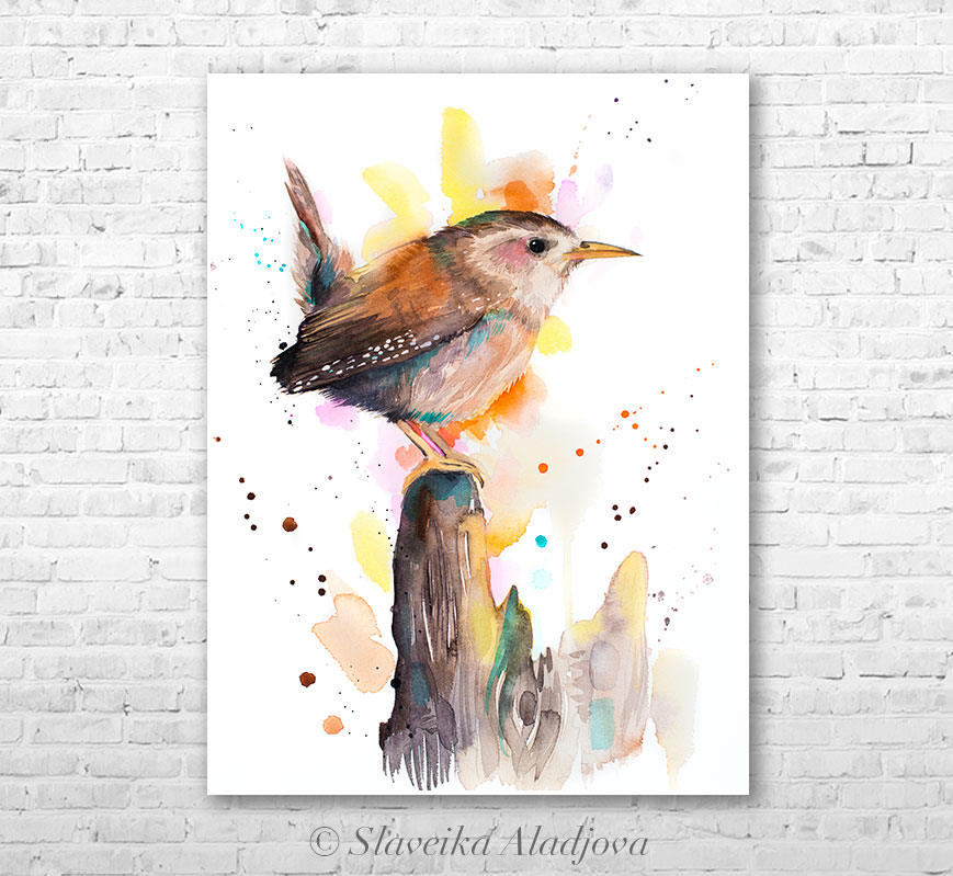 869x799 Wren Watercolor Painting Print By Slaveika Aladjova Art Etsy - Wren Watercolor