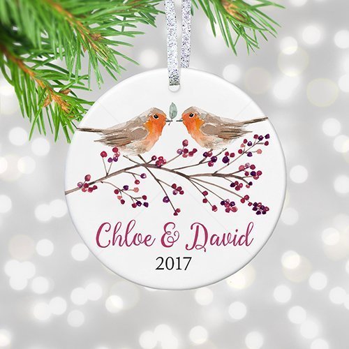500x500 Personalized Our First Christmas Together 2018, Couple - Xmas Watercolor
